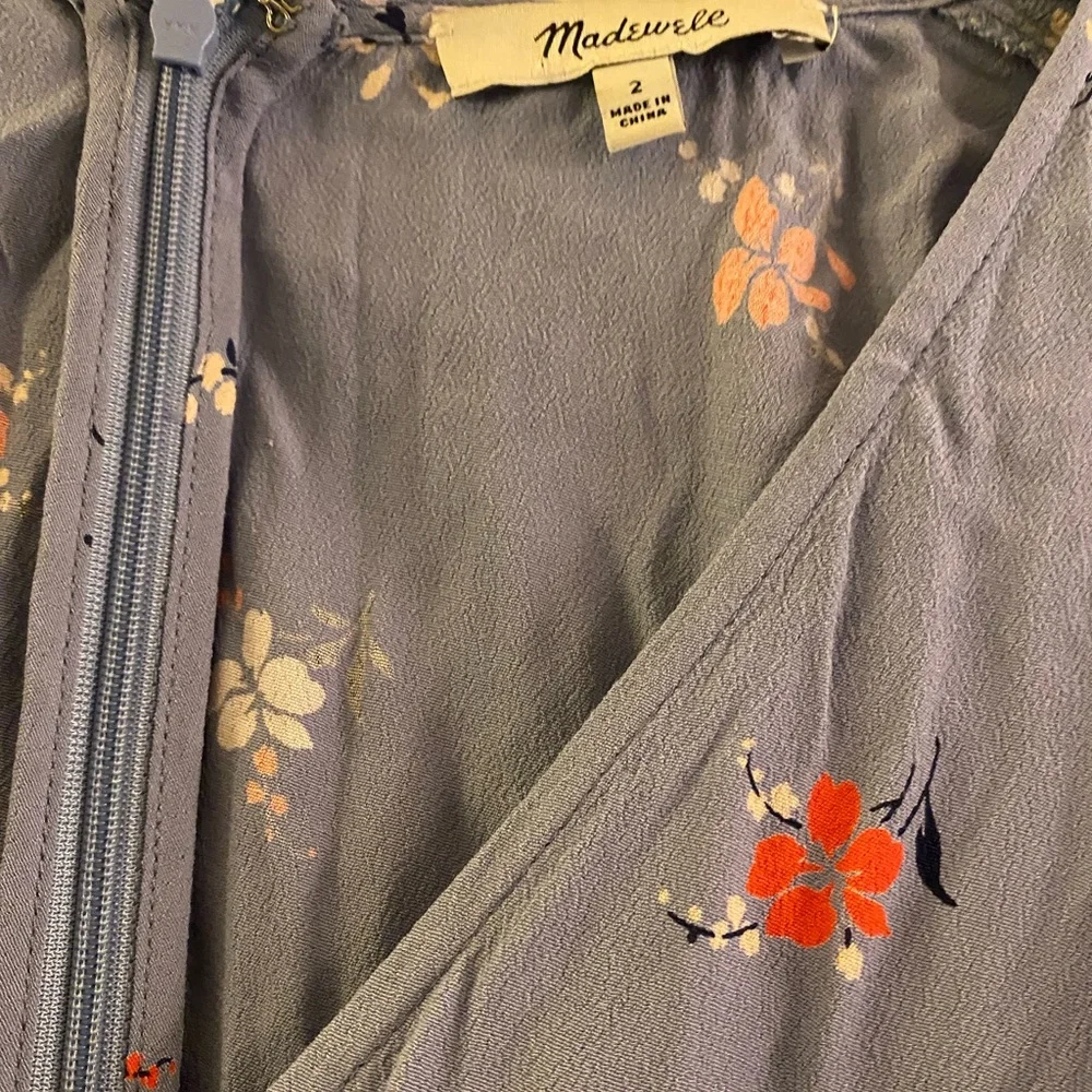 Madewell Button Wrap Midi Dress in Aloha Floral Size 2, Blue - Picture 8 of 11